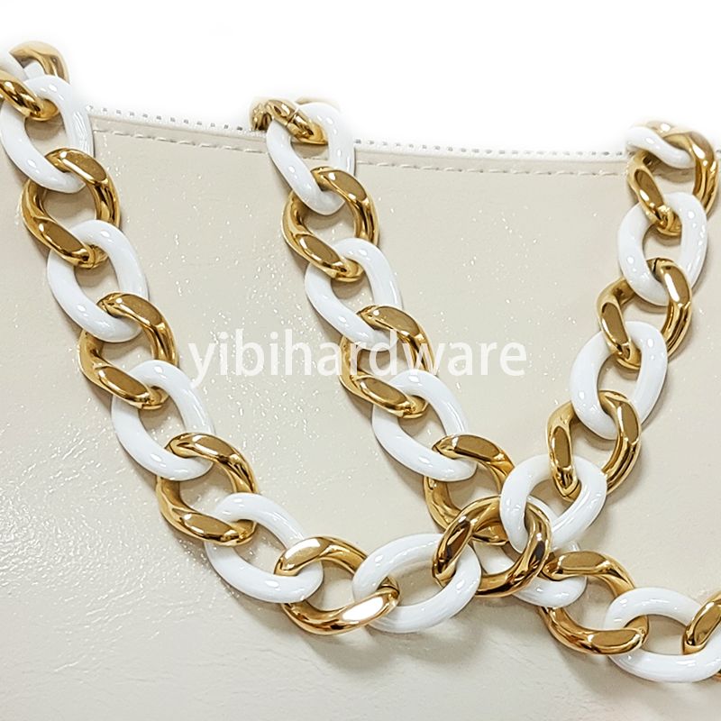 Zirconia Ceramic&Stainless Steel Gold White Chain